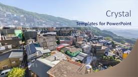  Presentation with taipei - Presentation design featuring new-taipei-jiufen-in-taiwan background and a sky blue colored foreground