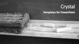  Presentation with chalk - PPT theme featuring new teachers - old chalkboard with used chalk background and a dark gray colored foreground
