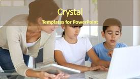  Presentation with education - PPT layouts featuring new technologies at school background and a tawny brown colored foreground