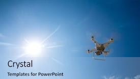  Presentation with drone technology - Amazing slide deck having new technology in the aero backdrop and a light blue colored foreground