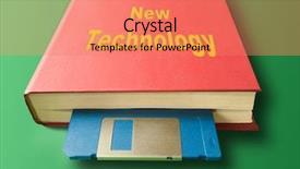  Presentation with new technology - Audience pleasing slides consisting of new technology with floppy disk backdrop and a coral colored foreground