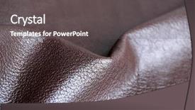  Presentation with brown leather - Slide deck having new template skin - brown wrinkled leather texture background background and a  colored foreground