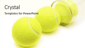  Presentation with plastic container - Cool new PPT theme with new tennis balls in plastic backdrop and a blonde colored foreground