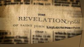  Presentation with revelation - PPT theme featuring new-testament-scriptures background and a coral colored foreground