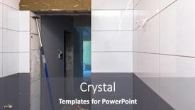  Presentation with tiles - PPT theme consisting of new tiles in bathroom interior background and a gray colored foreground