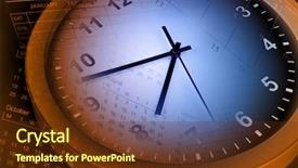  Presentation with clock face - Presentation design with new time management - clock face calendar and year background and a tawny brown colored foreground