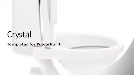  Presentation with toilet - Audience pleasing slide set consisting of new toilet bowl isolated on white background backdrop and a white colored foreground