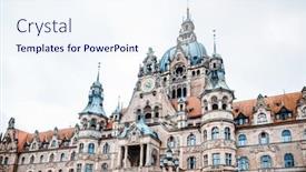  Presentation with town hall - PPT theme enhanced with new-town-city-hall background and a sky blue colored foreground