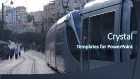  Presentation with jerusalem old city israel david - PPT theme featuring new tram line in jerusalem background and a tawny brown colored foreground
