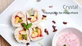  Presentation with pancake - PPT layouts with new-trend-in-the-japanese background and a sky blue colored foreground