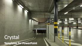  Presentation with underground mining gold mine tunnel - PPT theme featuring new underground parking tunnel background and a gray colored foreground
