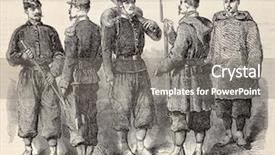  Presentation with antique - Slides featuring new uniforms of french army background and a gray colored foreground