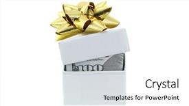  Presentation with gift ribbon - Colorful PPT theme enhanced with new united stated 100 backdrop and a  colored foreground