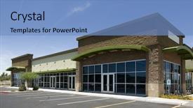  Presentation with commercial retail - Audience pleasing PPT theme consisting of unoccupied empty modern commercial retail backdrop and a light blue colored foreground