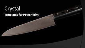 Presentation with chef - Amazing slides having new-unused-chef-knife-isolated backdrop and a black colored foreground