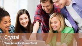  Presentation with education and internet - Colorful presentation theme enhanced with new video - education and internet - smiling backdrop and a coral colored foreground