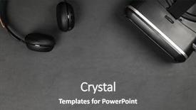  Presentation with virtual reality - Presentation theme having new video background - virtual reality headset background and a gray colored foreground