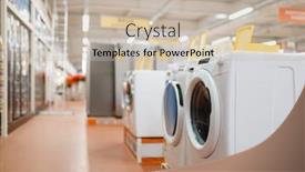  Presentation with electronics - Cool new presentation with new-washing-machines-in-electronics backdrop and a mint green colored foreground