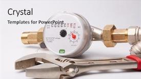  Presentation with water meter - PPT layouts featuring new water meter with fittings background and a white colored foreground