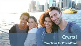  Presentation with brooklyn - Cool new PPT theme with new week - group of friends enjoying sunset backdrop and a  colored foreground