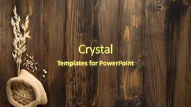  Presentation with oat - Presentation having new wheat - ears of oat on wooden background and a tawny brown colored foreground