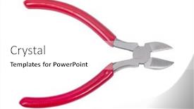 Presentation with rubber - Cool new PPT theme with new-wire-cutters-with-red backdrop and a white colored foreground