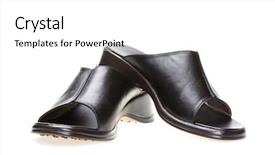 Presentation with black women - Presentation theme enhanced with new women's black leather sandals background and a white colored foreground