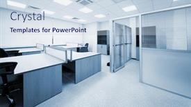  Presentation with new office - PPT layouts with new-wooden-desks background and a sky blue colored foreground