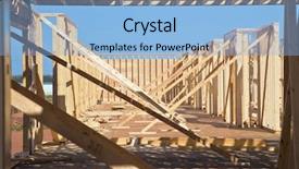  Presentation with building construction water supply - PPT layouts featuring new wooden home or building background and a light blue colored foreground