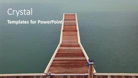  Presentation with pathway - Amazing theme having new wooden jetty walkway and pathway pier of marina on sea backdrop and a gray colored foreground