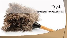  Presentation with cleanliness - Colorful presentation design enhanced with new world order - feather duster against white background backdrop and a white colored foreground