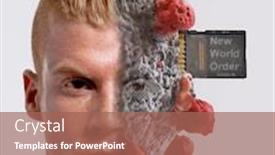  Presentation with new order - Theme having new-world-order-con-human background and a coral colored foreground