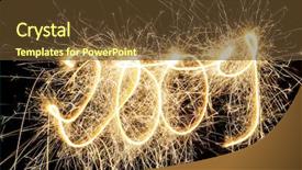  Presentation with new year - Theme consisting of new year 2009 writen using background and a  colored foreground