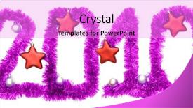  Presentation with red stars - Audience pleasing presentation design consisting of new year 2010 red stars backdrop and a lilac colored foreground