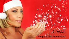  Presentation with red chinese winter festival - Amazing PPT theme having new year 2011 celebration - portrait of a pretty santa backdrop and a red colored foreground