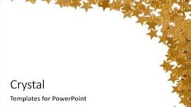  Presentation with space stars - Amazing PPT theme having confetti stars against white background backdrop and a white colored foreground