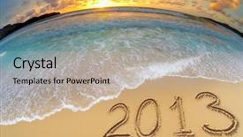  Presentation with new year - Presentation theme featuring new year 2013 digits background and a mint green colored foreground
