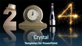  Presentation with new year - PPT theme with new year 2014 set up background and a ocean colored foreground