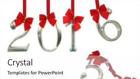  Presentation with end year 2018 - PPT theme with new year 2016 hanging background and a white colored foreground