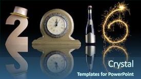  Presentation with mirror reflection - Presentation theme featuring new year 2016 set up background and a ocean colored foreground