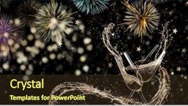  Presentation with new year 2019 - Amazing PPT layouts having new year 2019 celebration theme backdrop and a tawny brown colored foreground