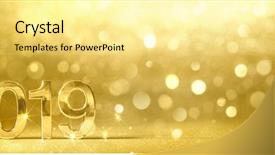  Presentation with new year 2019 - Amazing PPT theme having new year 2019 golden figures backdrop and a blonde colored foreground