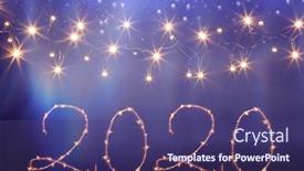  Presentation with sparkling lights - Audience pleasing presentation consisting of new-year-2020-celebration-magic backdrop and a violet colored foreground
