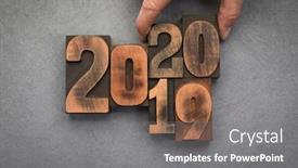  Presentation with new year 2020 - PPT theme consisting of new-year-2020-concept background and a gray colored foreground