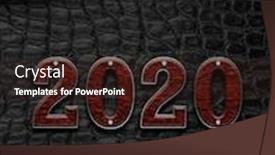  Presentation with new year 2020 - Amazing slides having new-year-2020-wood-number backdrop and a wine colored foreground