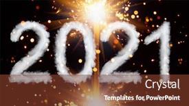  Presentation with 2021 - Amazing slide set having new-year-2021-cloud-style backdrop and a tawny brown colored foreground