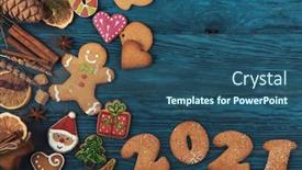 Presentation with 2021 - Colorful theme enhanced with new-year-2021-concept-holiday backdrop and a ocean colored foreground