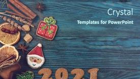  Presentation with 2021 - Theme enhanced with new-year-2021-concept-holiday background and a ocean colored foreground