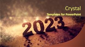  Presentation with sparkling lights - Theme with new-year-2023-celebration-magic background and a tawny brown colored foreground