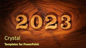  Presentation with new year card - Theme consisting of new-year-2023-inscription background and a  colored foreground